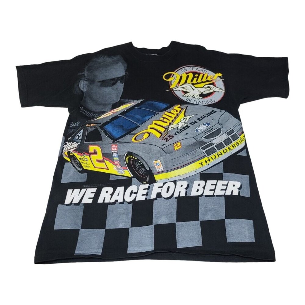 Vintage Mens L Miller Rusty Wallace Nascar AOP We‎ Race For Beer 25 Yrs Chase